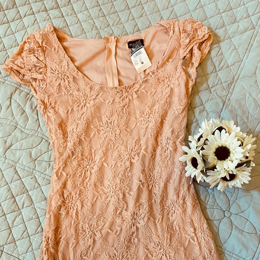 Pink lace dress